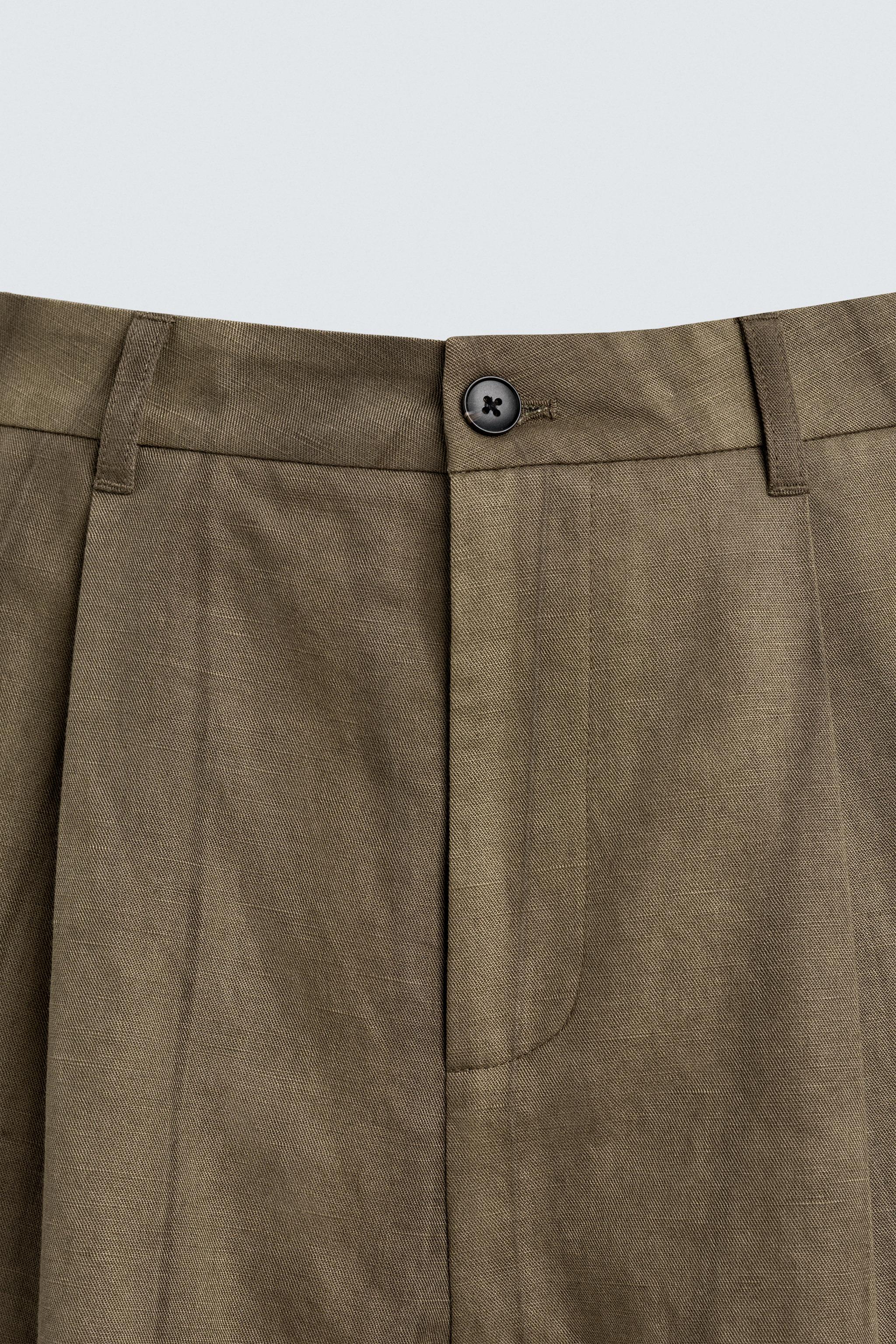 TIE-DYE PRINT PLEATED PANTS